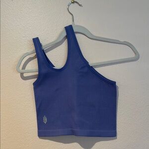 Blue Ribbed Tank Top